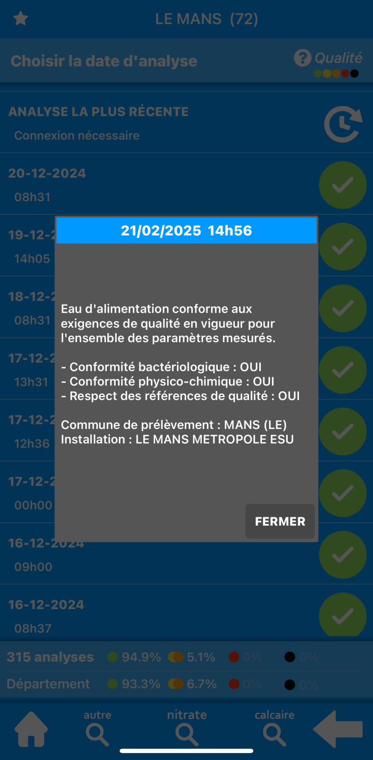 Écran LYZO : dernières analyses de qualité de l'eau et conclusion sanitaire